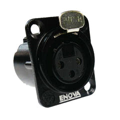 Connecteur châssis XLR 3 broches femelle Enova 3 pol 3-Pin, noir