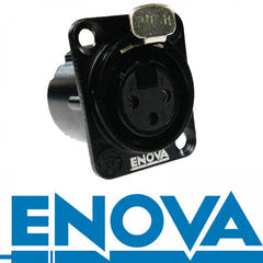 Connecteur châssis XLR 3 broches femelle Enova 3 pol 3-Pin, noir