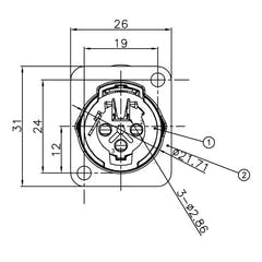 Connecteur châssis XLR 3 broches femelle Enova 3 pol 3-Pin, noir