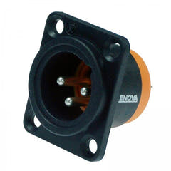 Enova connecteur châssis XLR mâle 3 pôles 3-Pin, noir IP67 Outdoor