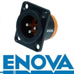 Enova connecteur châssis XLR mâle 3 pôles 3-Pin, noir IP67 Outdoor