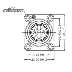 Enova connecteur châssis XLR mâle 3 pôles 3-Pin, noir IP67 Outdoor