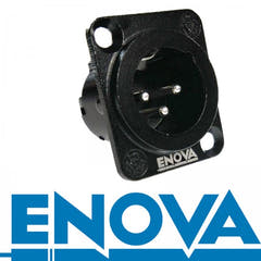 Connecteur châssis XLR 3 broches mâle Enova 3 pol 3-Pin, noir