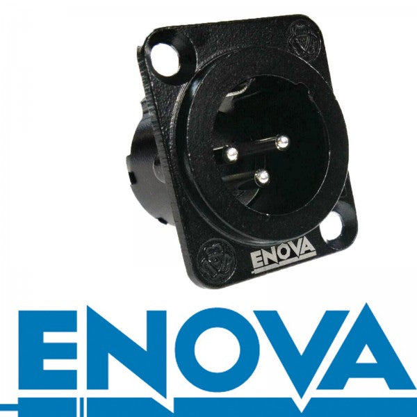 Connecteur châssis XLR 3 broches mâle Enova 3 pol 3-Pin, noir