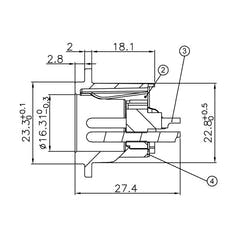 Connecteur châssis XLR 3 broches mâle Enova 3 pol 3-Pin, noir