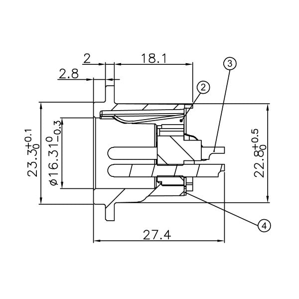 Connecteur châssis XLR 3 broches mâle Enova 3 pol 3-Pin, noir