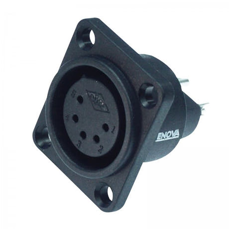 Enova 5-Pin XLR hun chassis stik, sort IP67 Outdoor