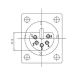 Enova 5-Pin XLR hun chassis stik, sort IP67 Outdoor