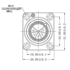 Enova connecteur châssis XLR mâle 5 broches, noir IP67 Outdoor