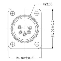 Enova connecteur châssis XLR mâle 5 broches, noir IP67 Outdoor