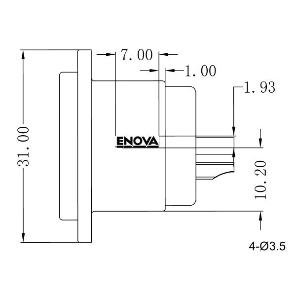 Enova connecteur châssis XLR mâle 5 broches, noir IP67 Outdoor