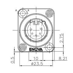 Enova connecteur de châssis XLR mâle 5 broches, noir