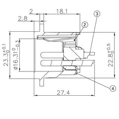 Enova connecteur de châssis XLR mâle 5 broches, noir