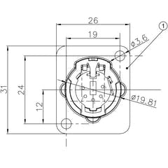 Enova connecteur de châssis XLR mâle 5 broches, noir