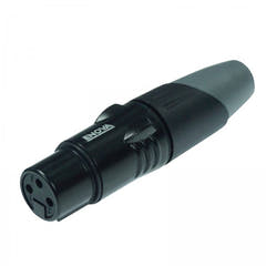 Enova Connecteur de câble XLR femelle 3 broches, noir