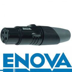 Enova Connecteur de câble XLR femelle 3 broches, noir
