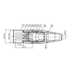 Enova connecteur de câble XLR mâle 3 broches, Noir IP67 Outdoor