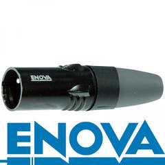 Enova Connecteur de câble XLR mâle 3 broches, noir