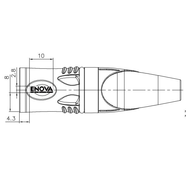 Enova câble XLR mâle 5 broches, noir IP67 Outdoor