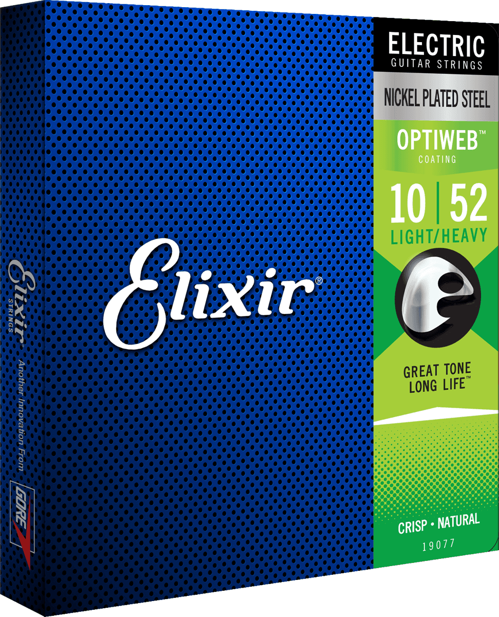 Elixir Optiweb Cordes de Guitare (Light/Heavy, 10-52)