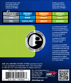 Elixir Optiweb Cordes de Guitare (Light/Heavy, 10-52)