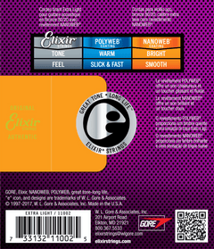 Elixir Nanoweb Bronze 80/20 Cordes de Guitare (Extra Light, 10-47)