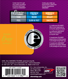 Elixir Nanoweb Bronze 80/20 Cordes de Guitare (HD Light, 13-53)