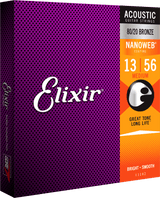 Elixir Nanoweb Bronze 80/20 Cordes de Guitare (Medium 13-56)