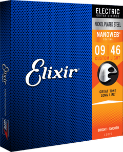 Elixir Nanoweb Cordes de Guitare (Custom Light, 09-46)