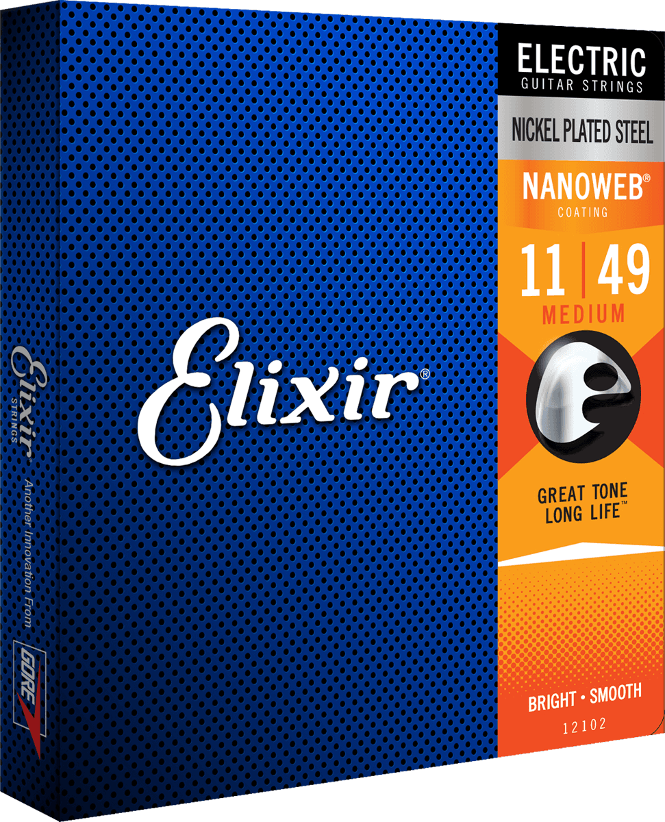 Elixir Nanoweb Cordes de Guitare (Medium, 11-49)