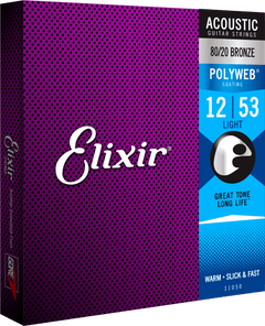 Elixir Polyweb Bronze 80/20 Cordes de Guitare (Light, 12-53)