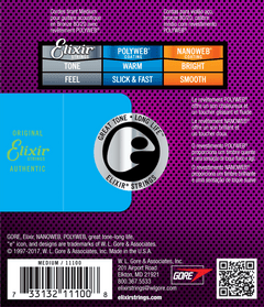 Elixir Polyweb Bronze 80/20 Cordes de Guitare (Medium, 13-56)