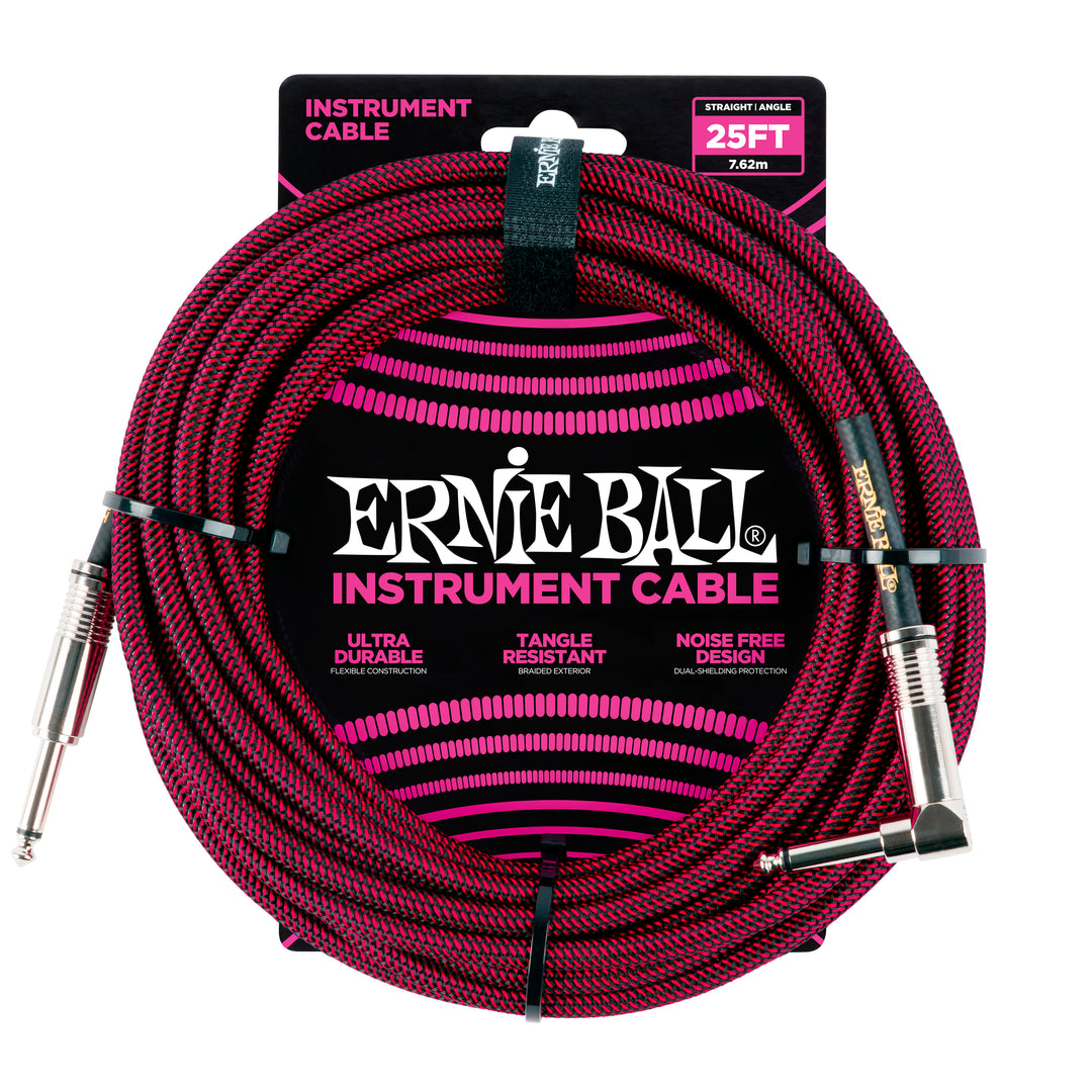 Ernie Ball 6062 Câble Guitares (Noir, Rouge, 7,5m)