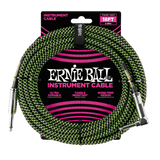Ernie Ball 6082 Câble Guitares (Noir, Vert, 5,4m)