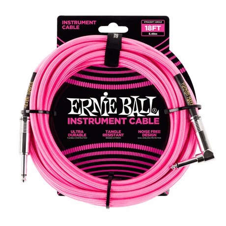 Ernie Ball 6083 Câble Guitares (Rose, 5,4m)