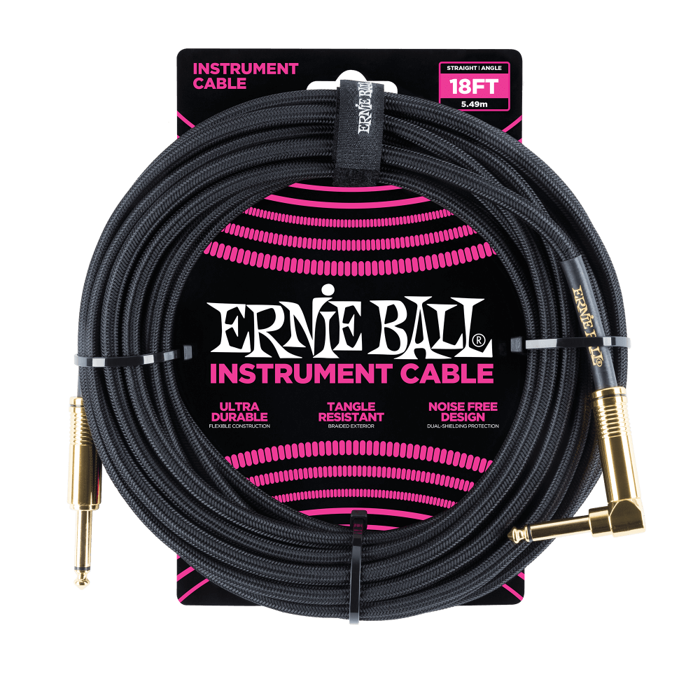 Ernie Ball 6086 Câble Guitares (Noir, 5,4m)