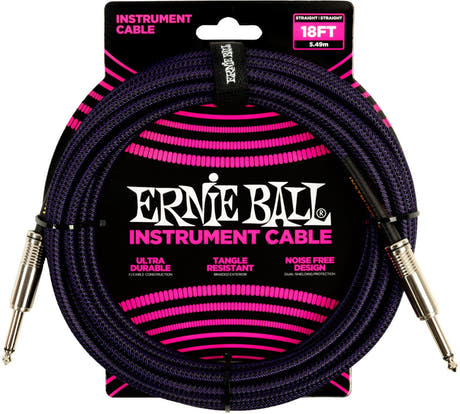 Ernie Ball 6395 Câble instrument 5,4 M (18 ft) - Black & Pur