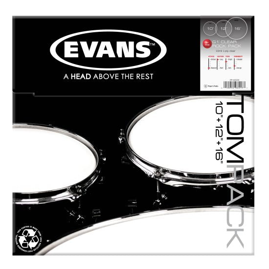 Evans G1 Skin Pack Standard Clear - 12", 13", 16"