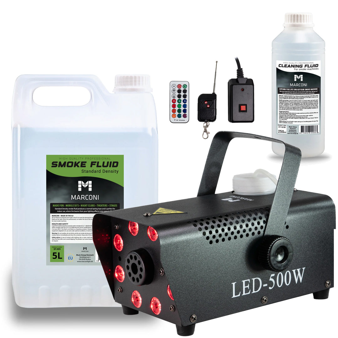 Marconi Full RGB Machine à brouillard (500 W, Sort) Bundle