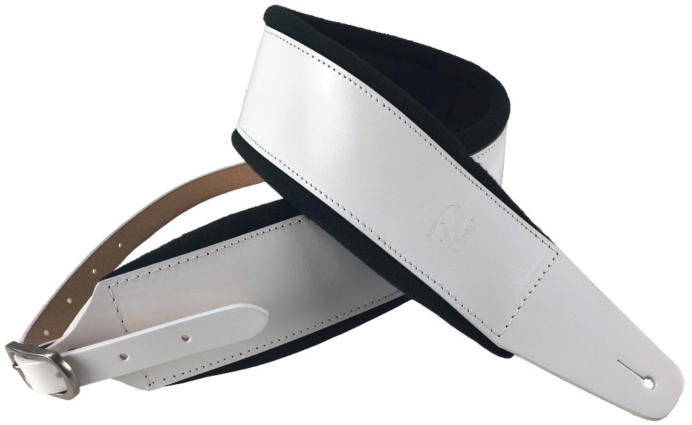 Profile FPB04 Sangle en cuir italien Pro pour guitares - White