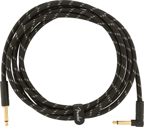 Fender Deluxe Câble Guitare Vinkelstik (Black Tweed, 3m)