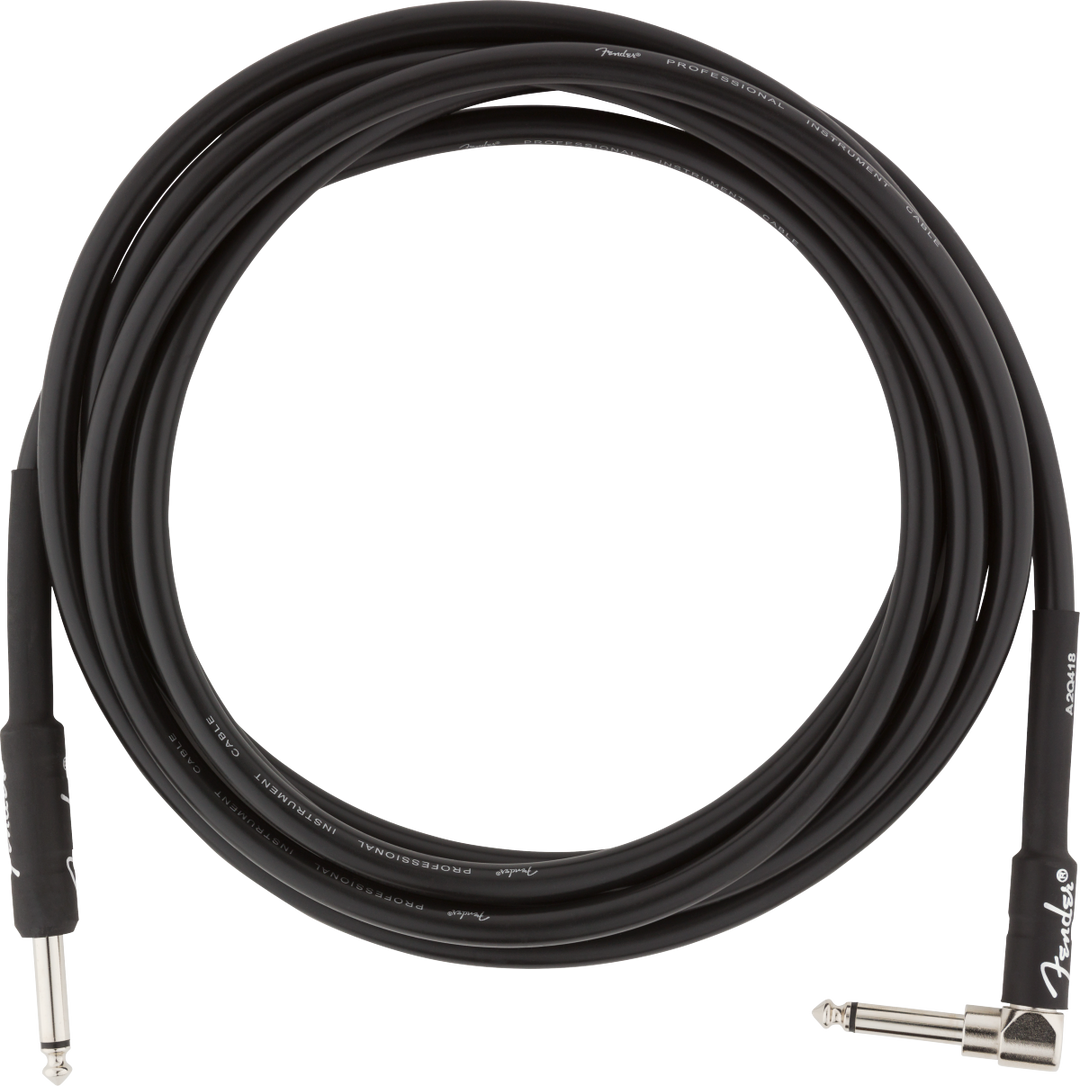 Fender Professional Câble Guitare Vinkelstik (Noir, 3m)