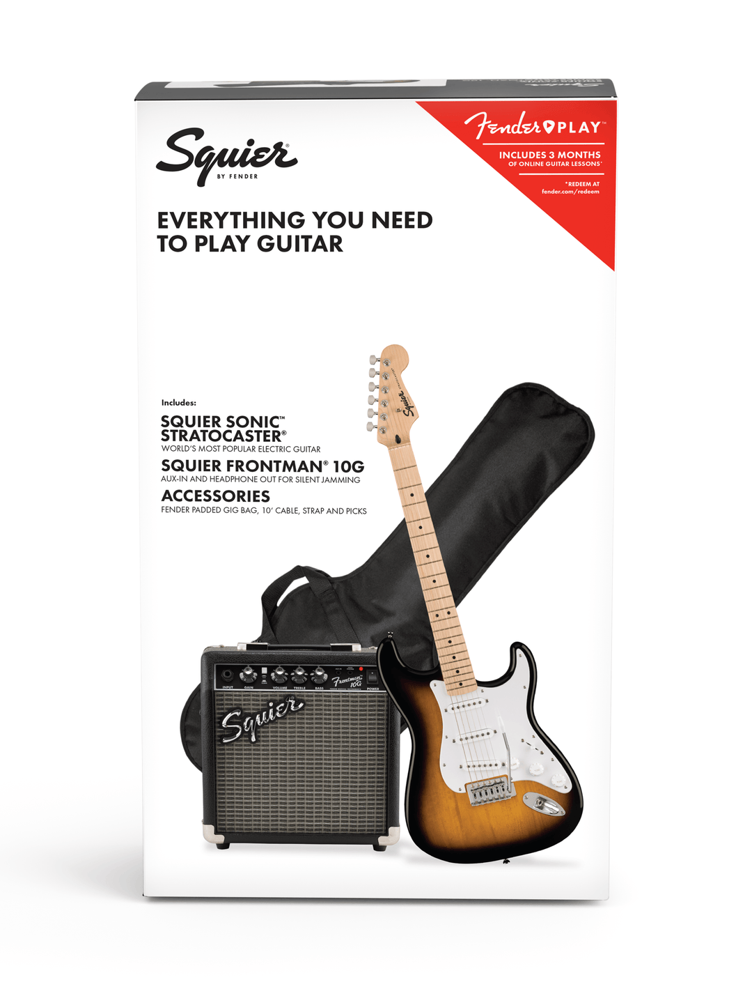 Fender Squier Sonic Stratocaster Guitare électrique Pack de démarrage (Sunburst)