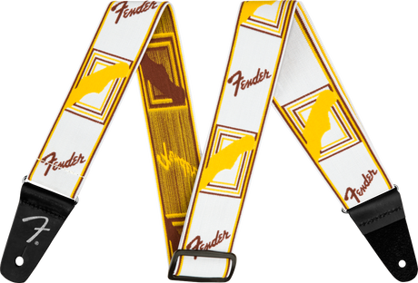 Fender Weighless Sangle de Guitare (White/Yellow/Brown, 2")