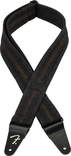 Sangle Guitare Fender x Wrangler Denim (Washed Black Stitch, 2")