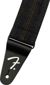 Fender x Wrangler Denim Guitar Strap (Washed Black Stitch, 2")