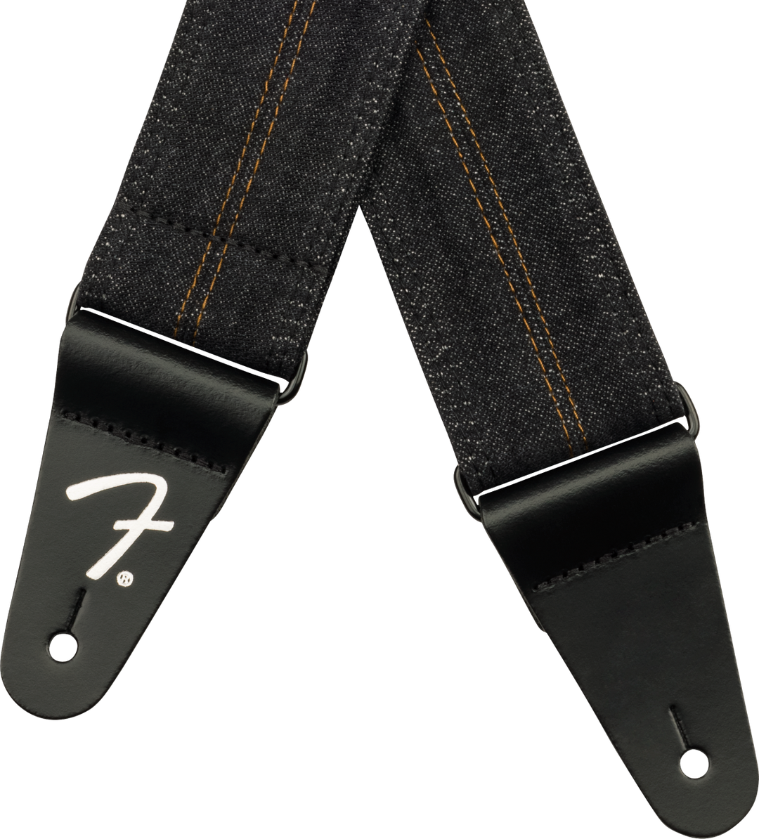 Sangle Guitare Fender x Wrangler Denim (Washed Black Stitch, 2")