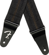 Fender x Wrangler Denim Guitar Strap (Washed Black Stitch, 2")