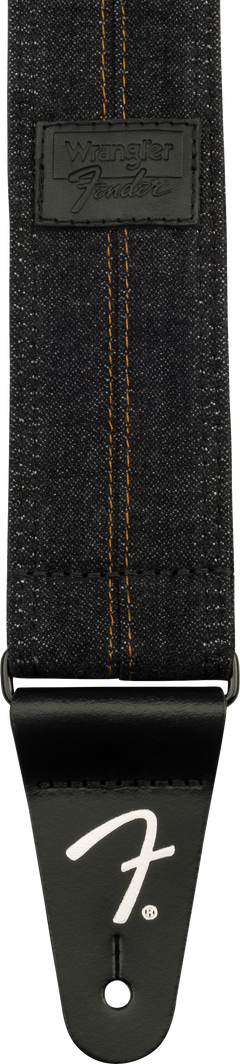 Sangle Guitare Fender x Wrangler Denim (Washed Black Stitch, 2")