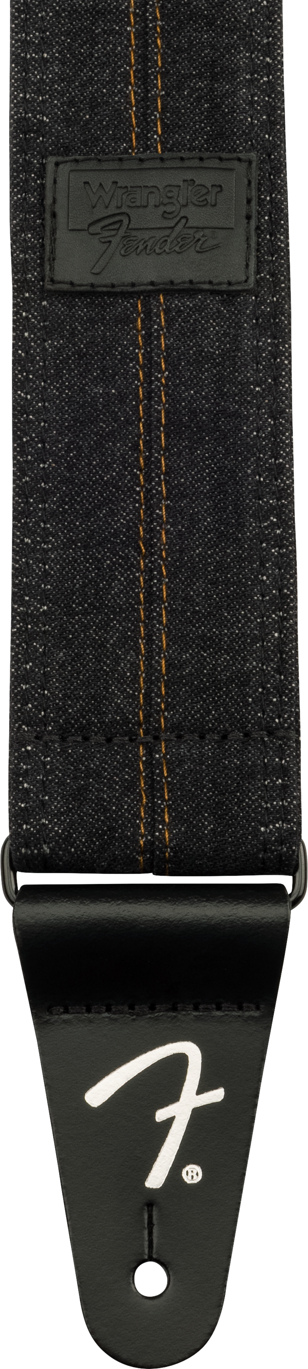 Sangle Guitare Fender x Wrangler Denim (Washed Black Stitch, 2")